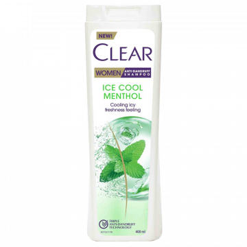شامپو ضدشوره مو زنانه Ice Cool Menthol کلییر 400 میلی لیتری